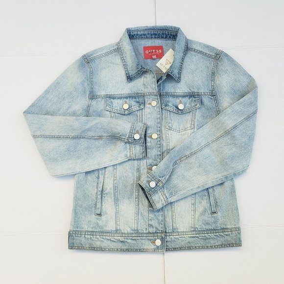 New GUESS Men's Light Blue Denim Jacket sz S - Picture 2 of 7